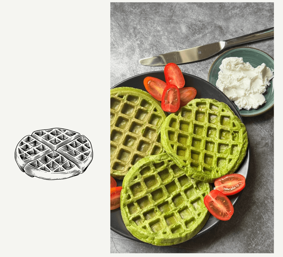Spinach waffles